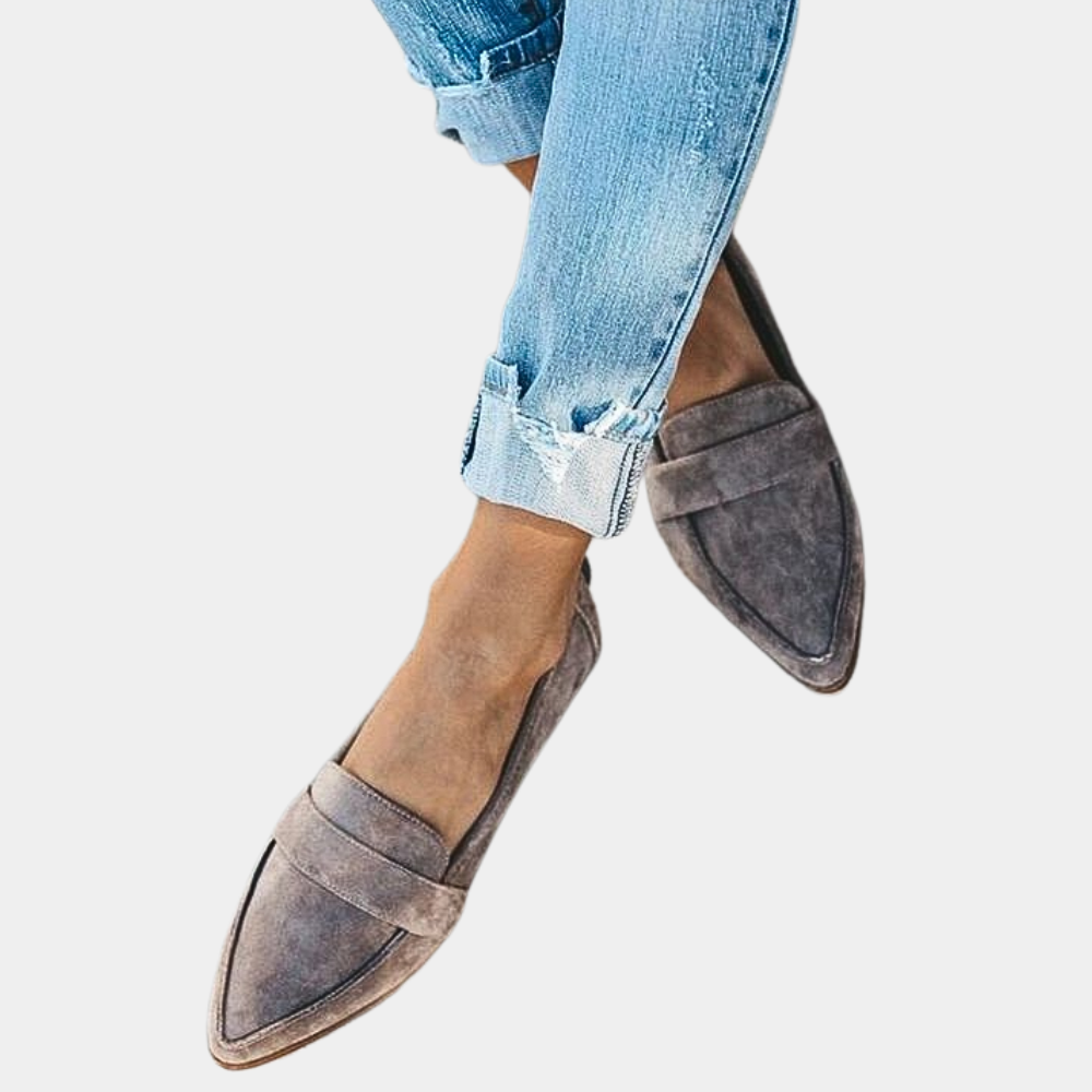 Ottilie - Schwarze Spitze Wildleder-Loafer