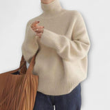 Mera - Cremefarbener Kaschmir-Rollkragenpullover