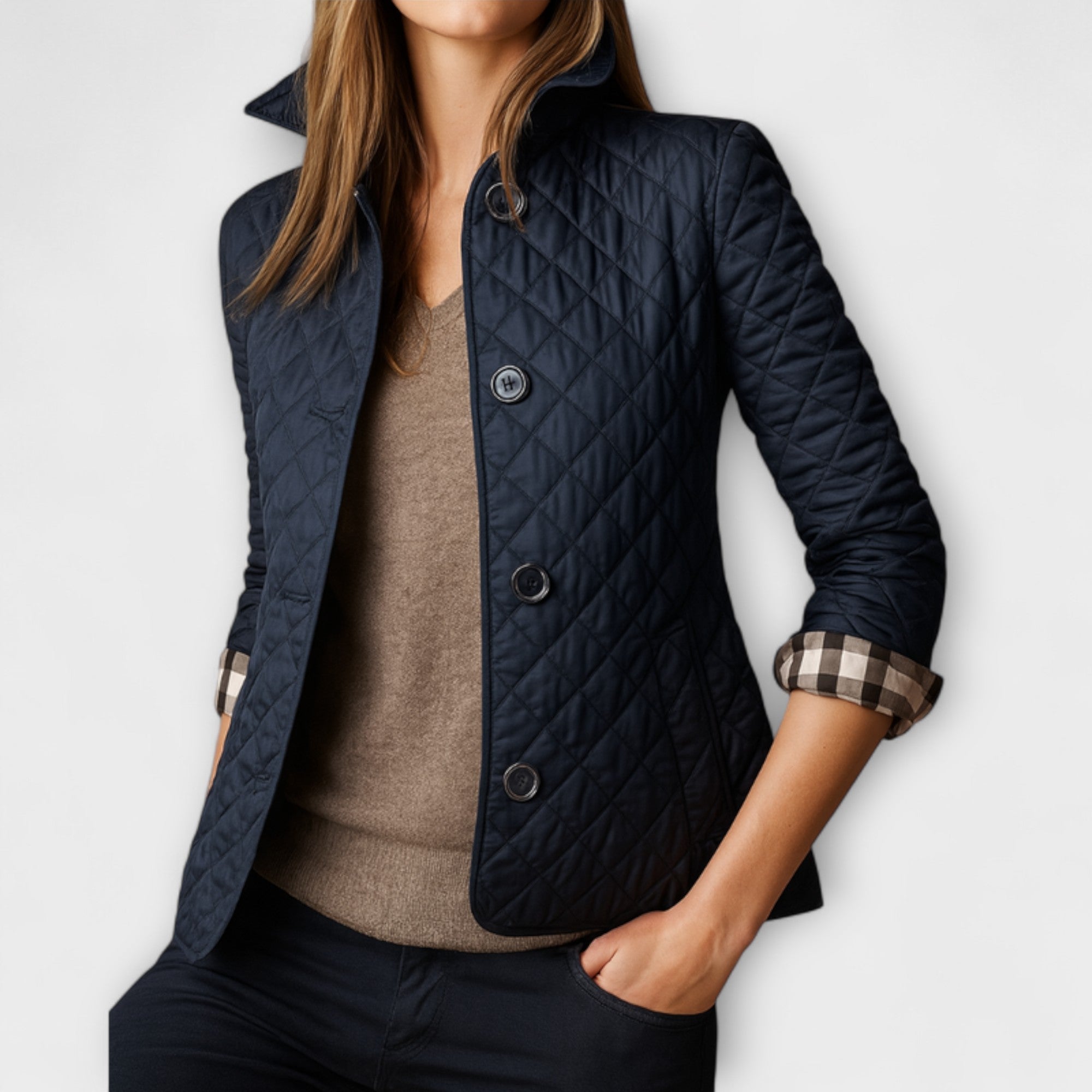 Suzu - Schwarze Damen-Steppjacke