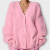 Lilla - Beige kuschelige Jacke