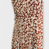 Serephina - Beiges Boho-Maxikleid mit Print