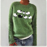 Bianca | Grauer Pullover mit Schafmotiv
