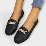 Liesbeth - Schwarze Loafer mit Spange
