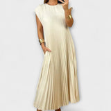 Zairelle - Schwarzes elegantes Plisseekleid