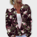Juna - Dunkler Cardigan mit Blumenmuster