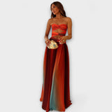 Laney - Buntes trägerloses Maxikleid