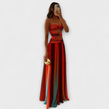 Laney - Buntes trägerloses Maxikleid
