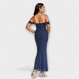 Ione - Braunes Off-Shoulder-Bodycon-Kleid