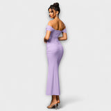 Ione - Braunes Off-Shoulder-Bodycon-Kleid