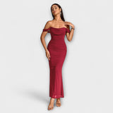 Ione - Braunes Off-Shoulder-Bodycon-Kleid