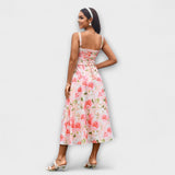 Hope - Cremefarbenes Kleid mit Rüschen und Schlitz