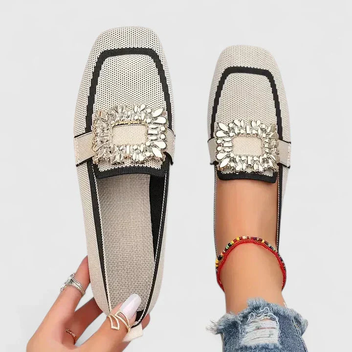 Mareike - Espadrille-Slipper mit Schmuckschnalle