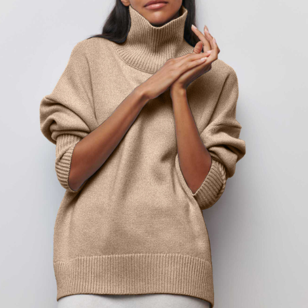 Katrielle - Hellblauer gemütlicher Rollkragenpullover