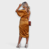 Élise - Blaues luxuriöses One-Shoulder-Abendkleid