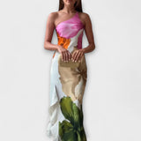 De Sapphire - Buntes Patchwork-Maxikleid