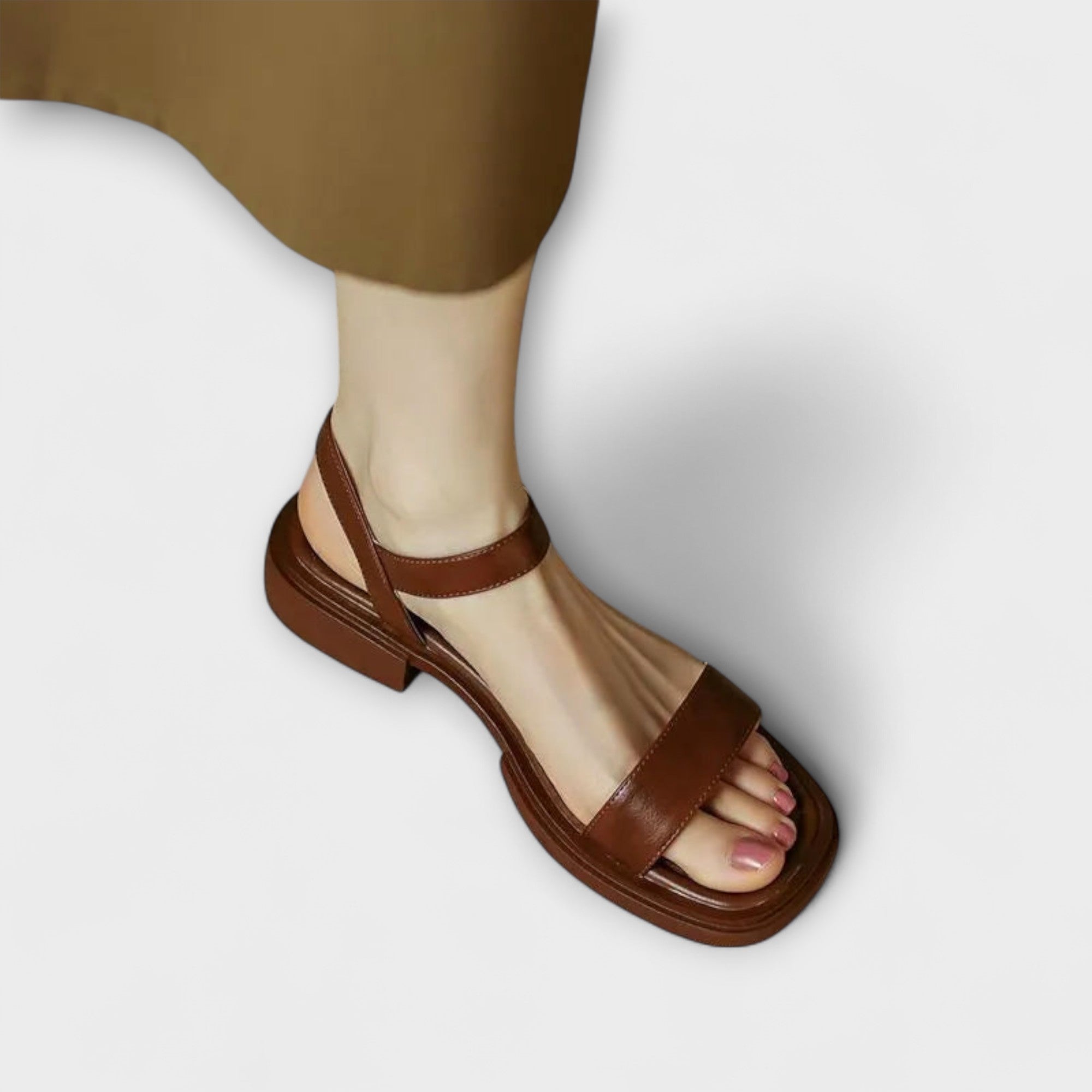 Elsbeth - Schlichte Leder-Sandalen