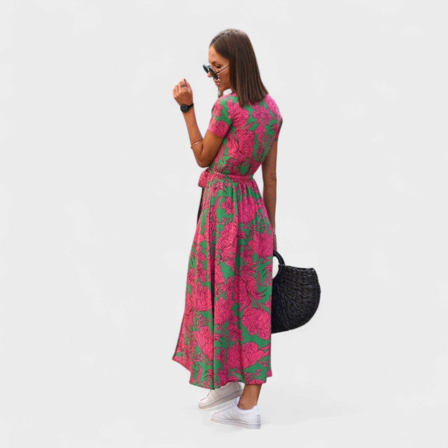 Lila Rosa - Pinkes Boho-Kleid mit Blütenmuster