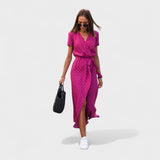 Lila Rosa - Pinkes Boho-Kleid mit Blütenmuster