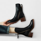 Marlene - Lederstiefel mit Blockabsatz