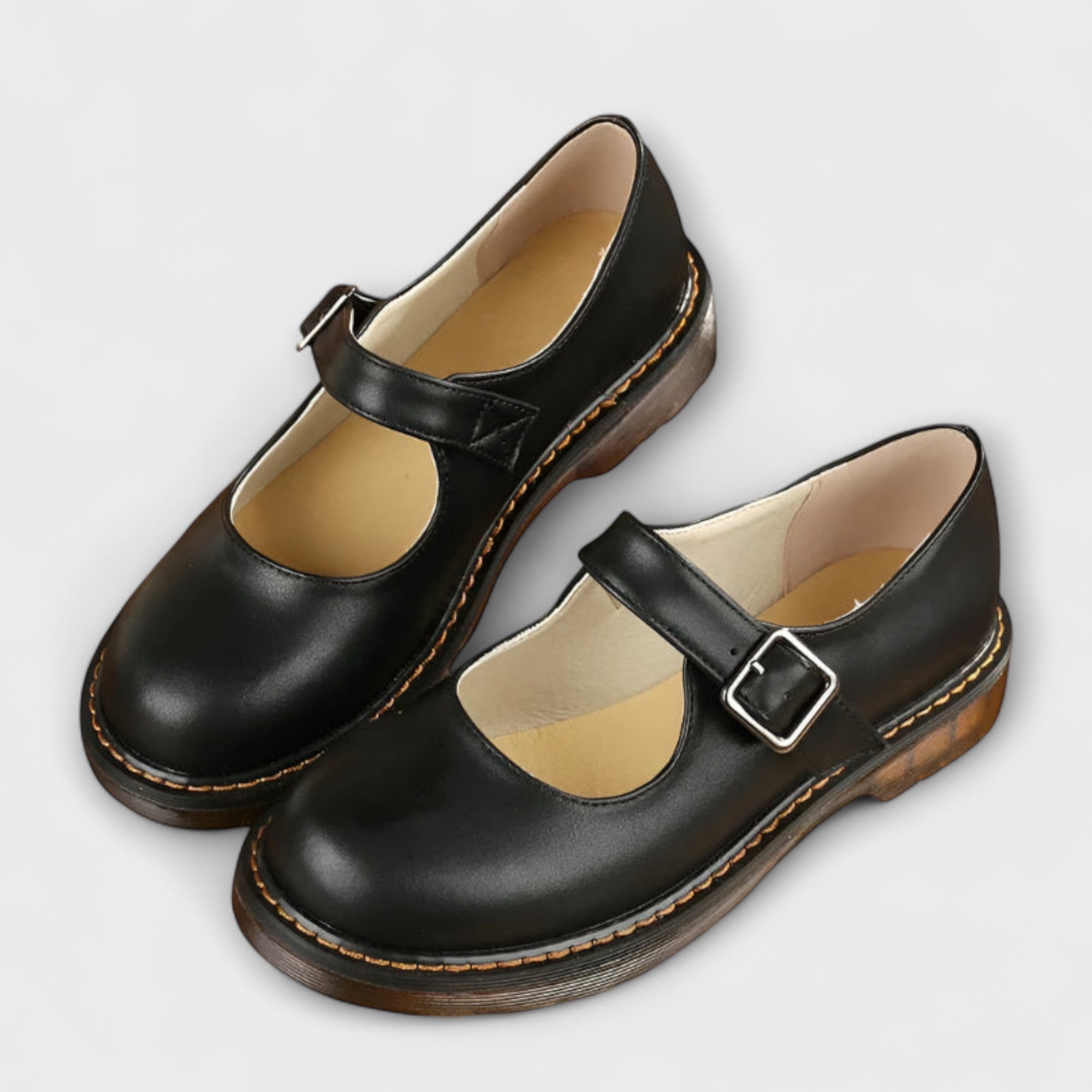 Mechthild - Vintage Riemchen-Halbschuhe