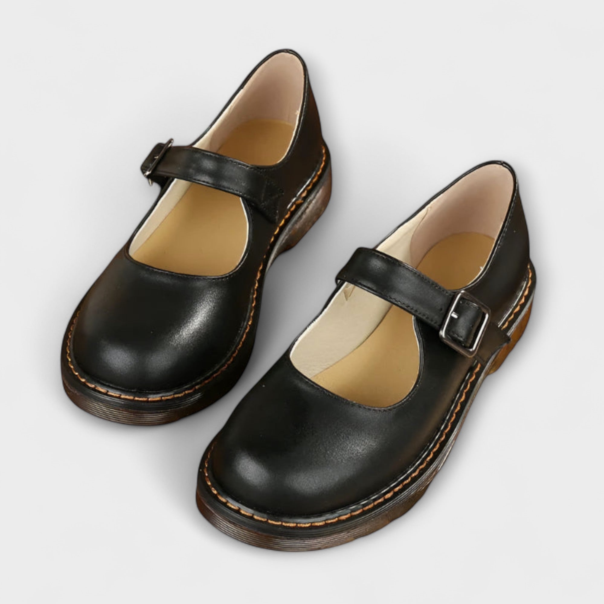 Mechthild - Vintage Riemchen-Halbschuhe
