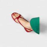 Elfrieda - Elegante Rote Flache Sandalen