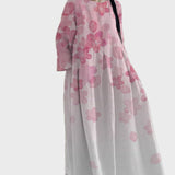Weisses Maxikleid mit rosa Blüten