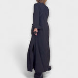 Caroline - Dunkelblaues langes fliessendes Kleid