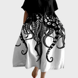 Schwarz-weisses Kraken-Kleid