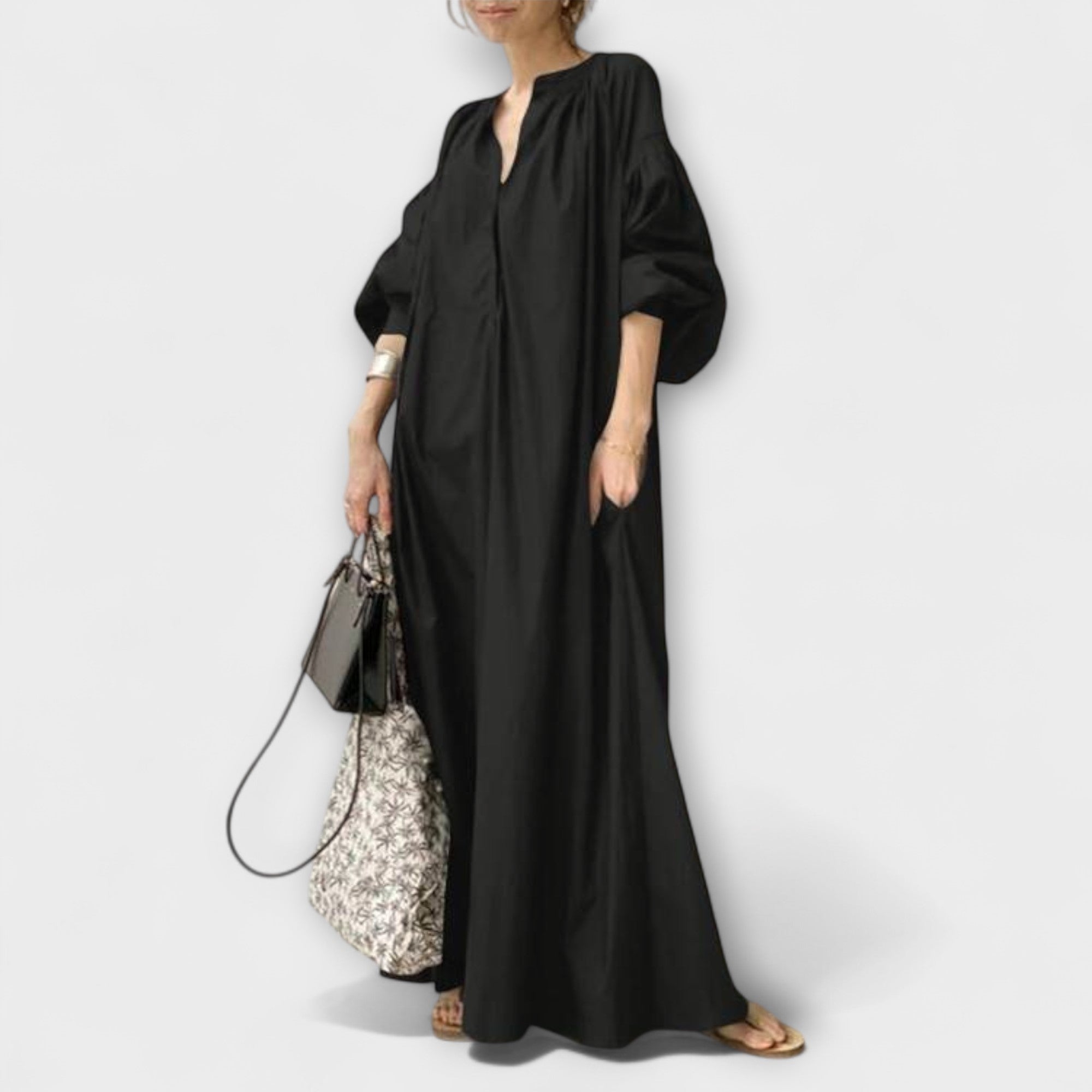 Gerhilde - Weisses elegantes Maxikleid