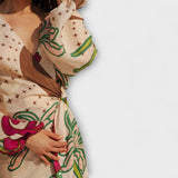 Tracey - Buntes Bindetunika-Maxikleid