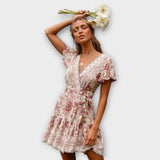 Amina - Kurzes Kleid mit Boho-Muster
