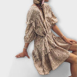 Miliani - Goldenes Boho-Kleid mit Volants