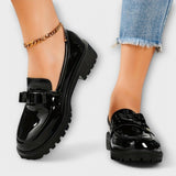 Brunhild - Bordeauxrote Lack-Loafer