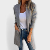 Libi - Altrosa taillierter Cardigan-Mantel