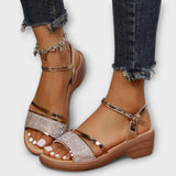 Edelgard - Sandalen mit Strass-Riemen