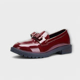Brunhild - Bordeauxrote Lack-Loafer