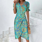 Rita - Graues Wickelkleid mit Tupfenmuster