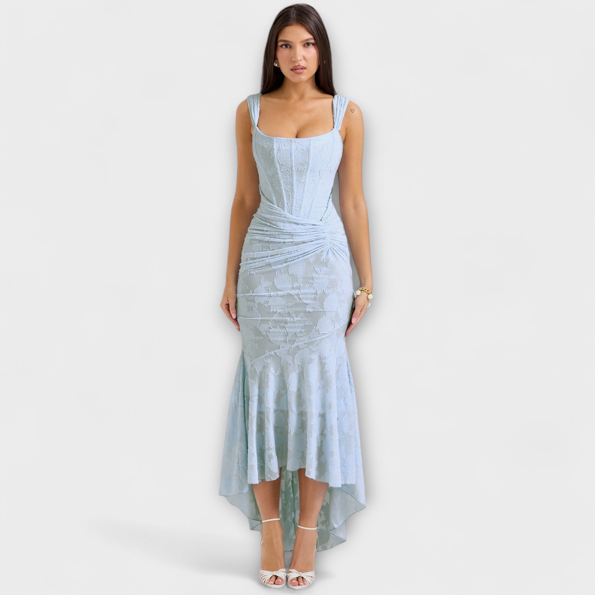 Renske - Lila Maxikleid mit Korsett