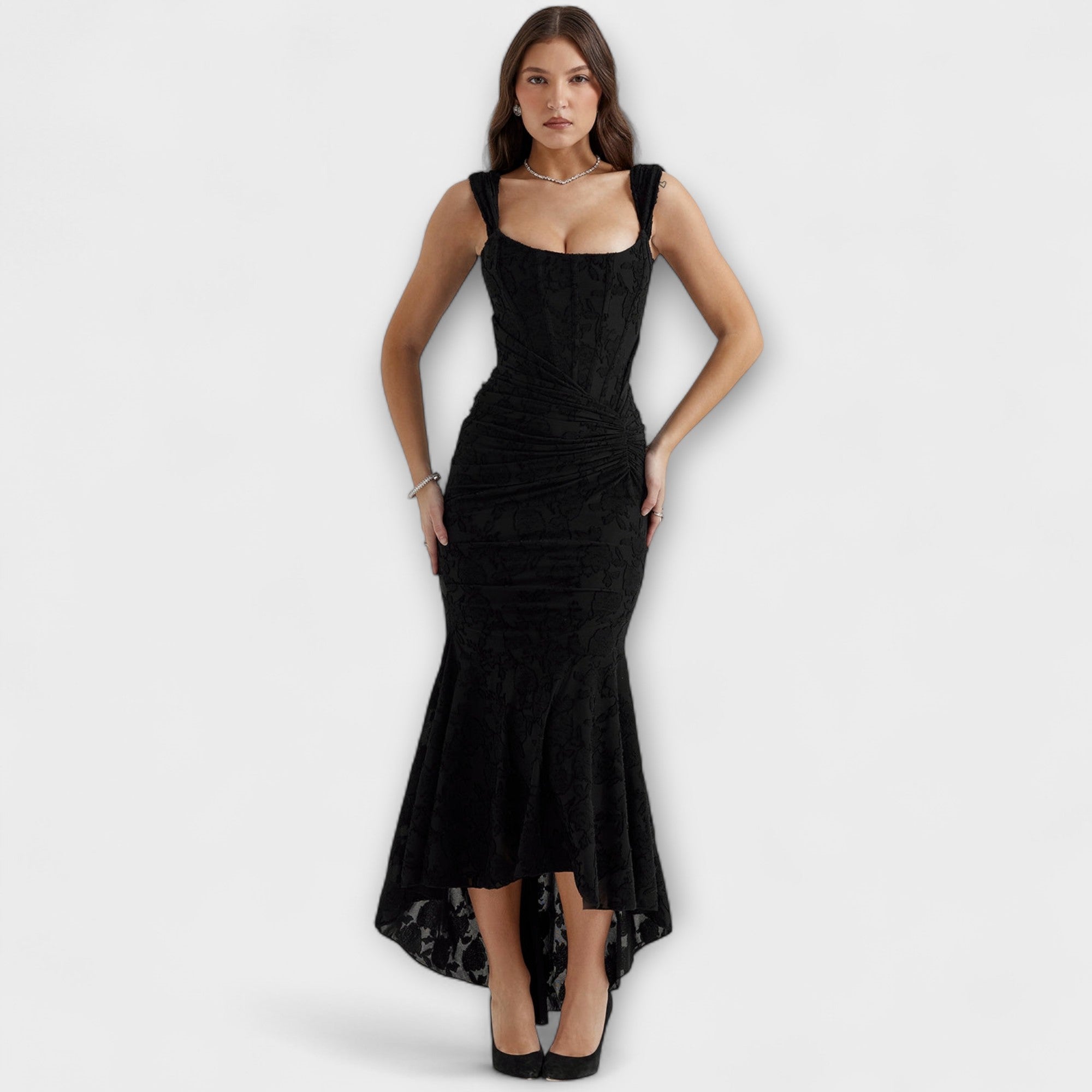 Renske - Lila Maxikleid mit Korsett