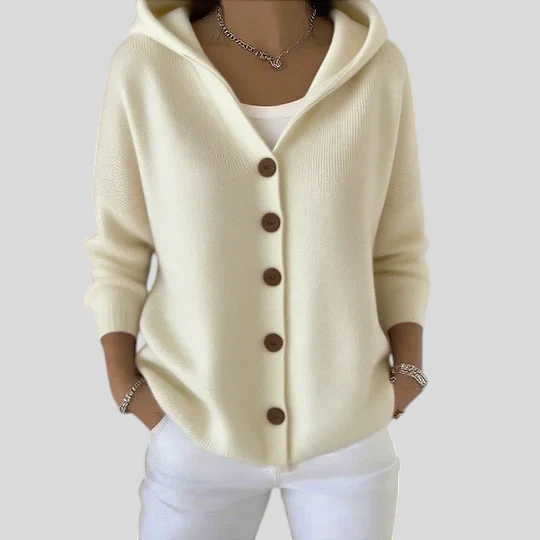 Teri - Damen-Cardigan mit langen Ärmeln und Kapuze