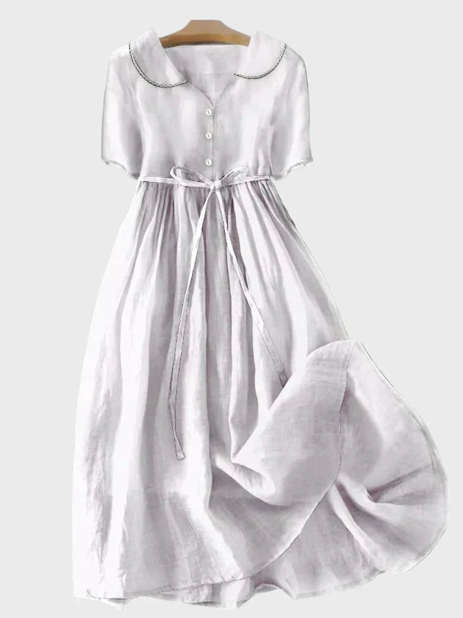 Fliederfarbenes Knopfleistenkleid