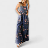 Edelgard - Blumen-Jeans-Latzhose