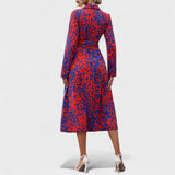 Bianca - Rotes Kleid mit Animal-Print