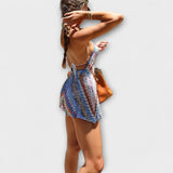 Helina - Bunter rückenfreier Neckholder-Romper