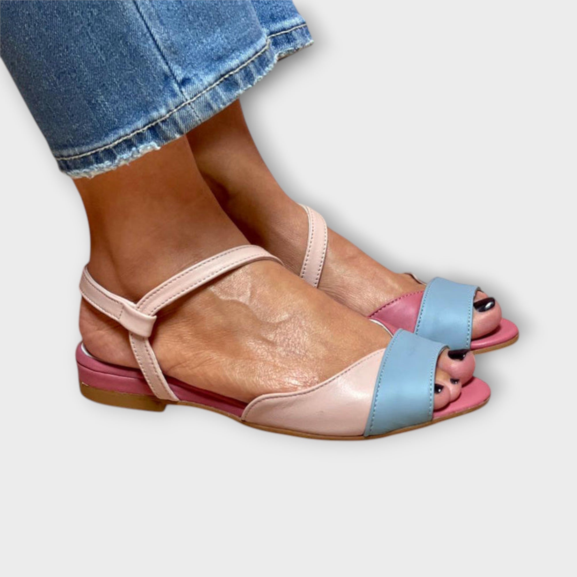 Roswita - Bunte Slingback-Sandaletten