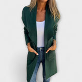 Libi - Altrosa taillierter Cardigan-Mantel