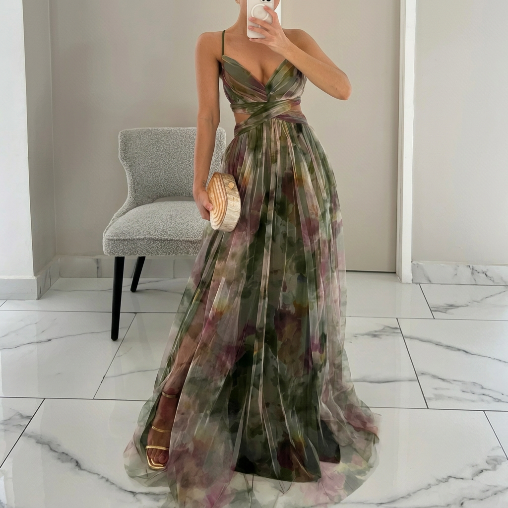Margarida - Buntes Maxikleid mit Floralprint