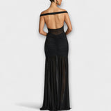 Therese - Grünes Schlitzkleid mit Drapierung