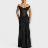 Therese - Grünes Schlitzkleid mit Drapierung